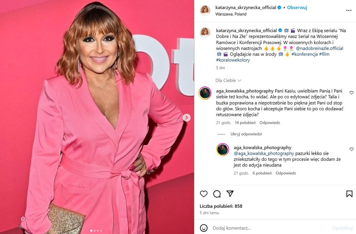 Kasia Skrzynecka retuszuje zdjęcia? Są "dowody"