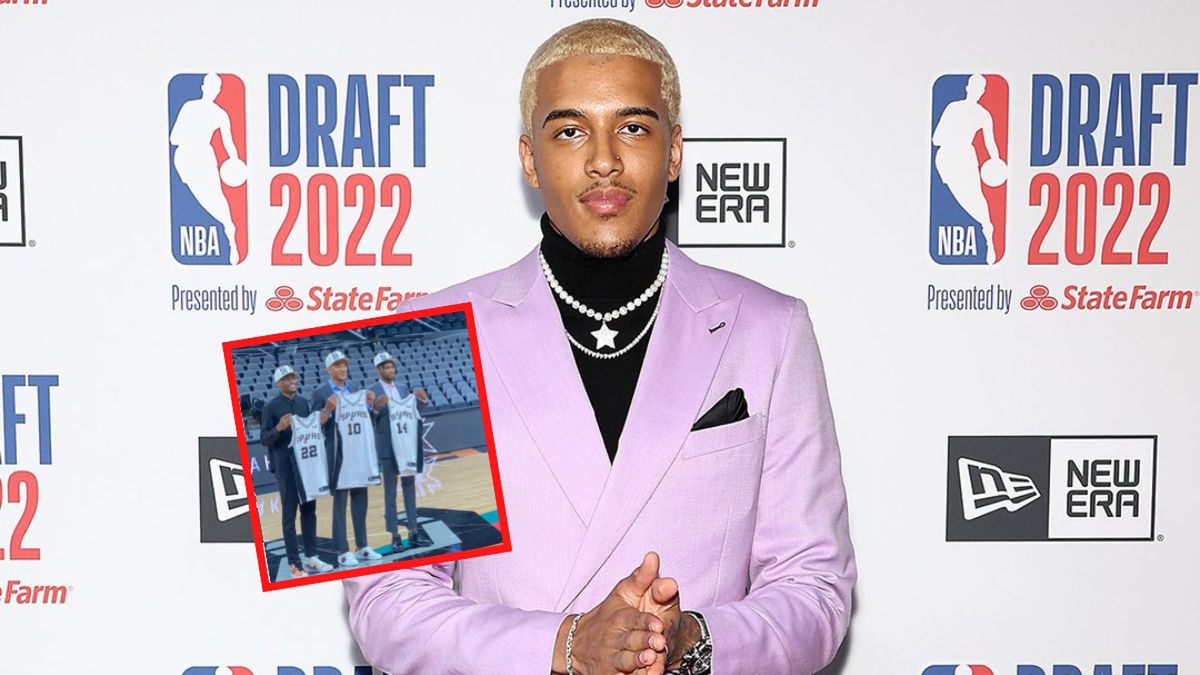 Twitter / Jeremy Sochan został zaprezentowany na hali San Antono Spurs