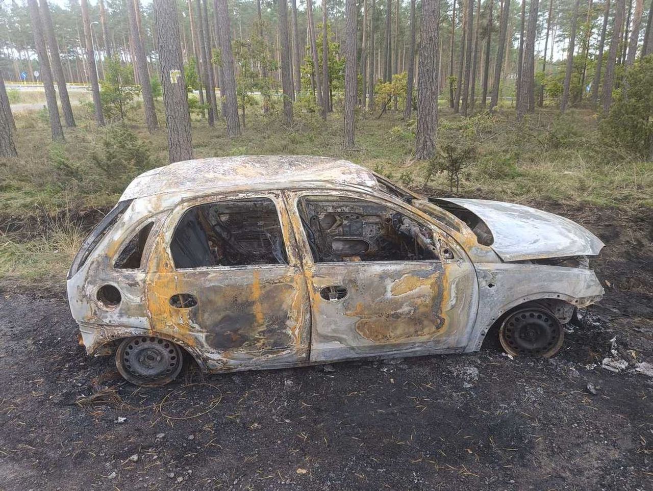 Białebłoto Kurza: Policjanci szukają właściciela spalonego samochodu