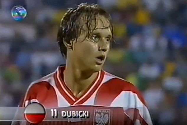 Dubicki w jedynym meczu w reprezentacji Polski - z Brazylią. Fot. laczynaspilka.pl/biblioteka