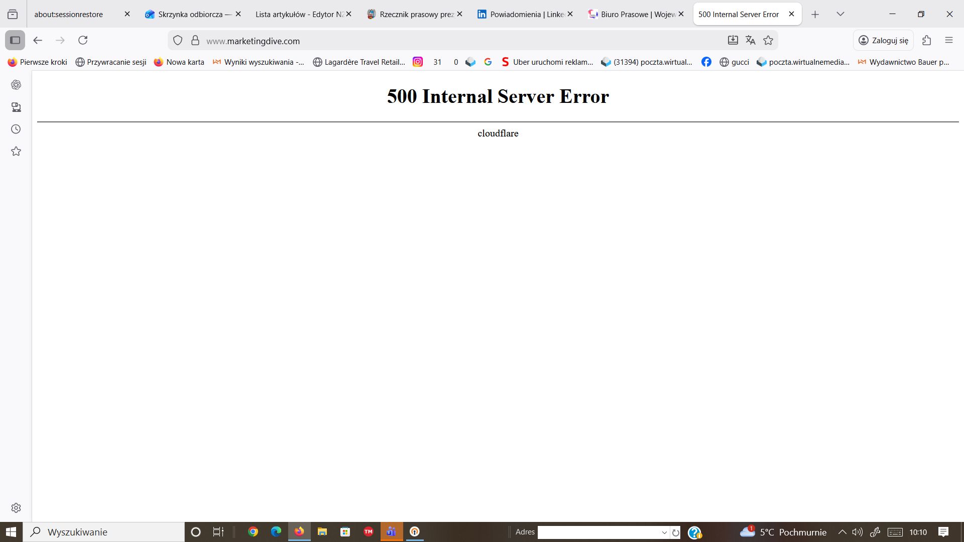 Nie działało wiele serwisów internetowych. 