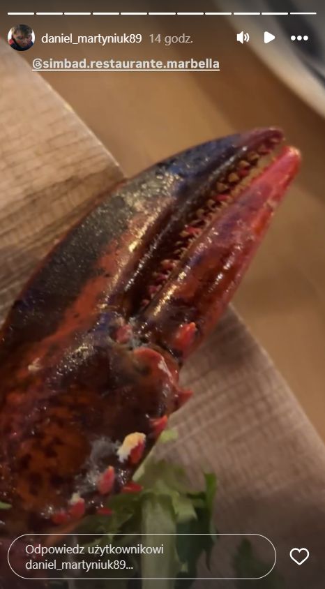 Daniel Martyniuk wybrał homara