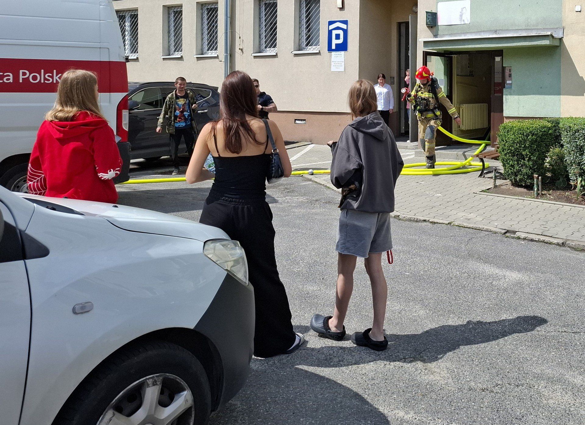 Działania strażaków w na ulicy 3 Maja w Proszowicach