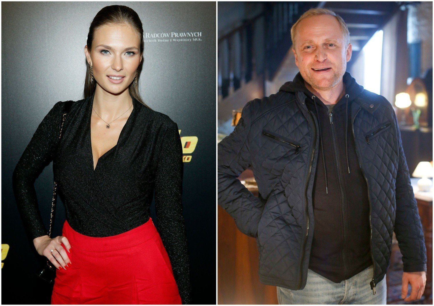 Piotr Adamczyk na zdjęciu ze swoja żoną