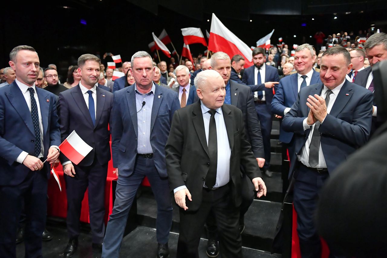 Jarosław Kaczyński podczas spotkania z wyborcami w Lublinie