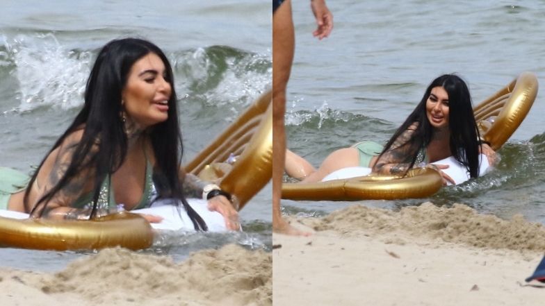 Anna Renusz z "Królowych życia" na plaży w Sopocie