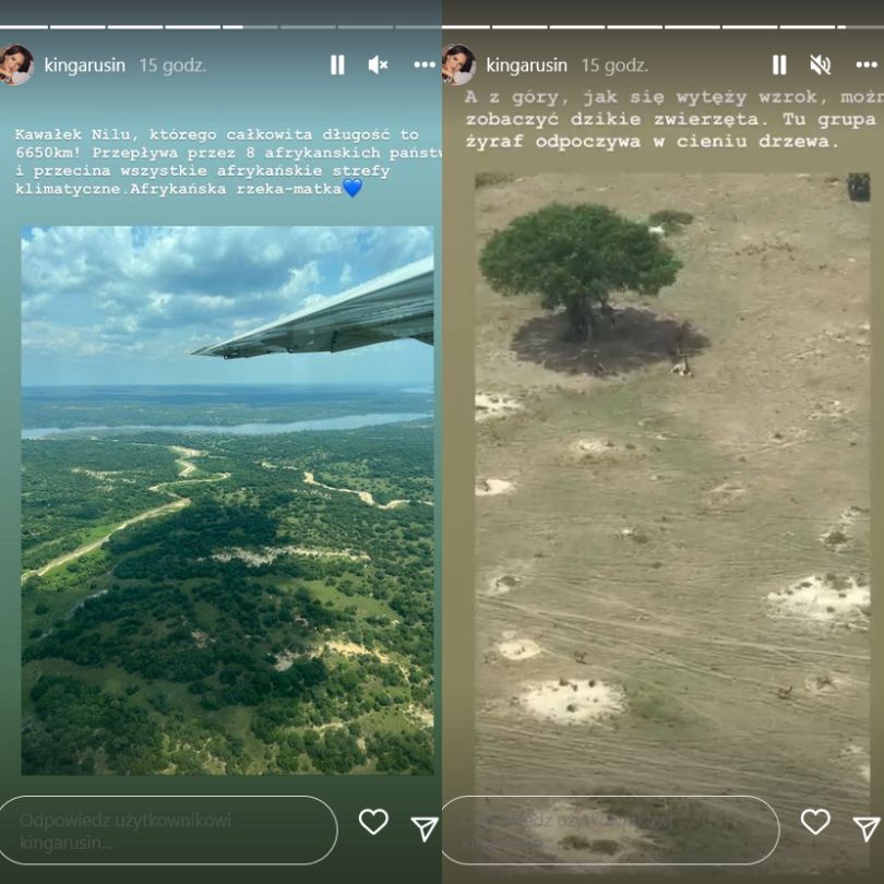 Kinga Rusin relacjonuje lot nad Nilem w Ugandzie