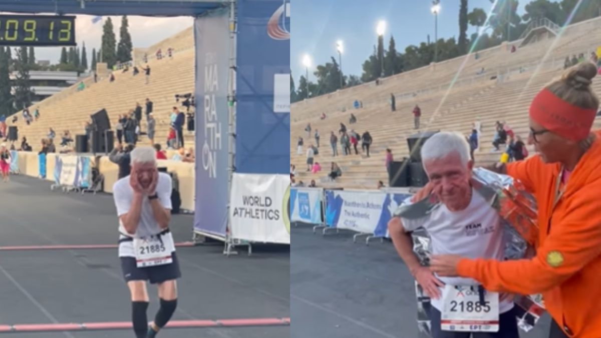 80-letni Janusz Nowak ukończył martaton ateński