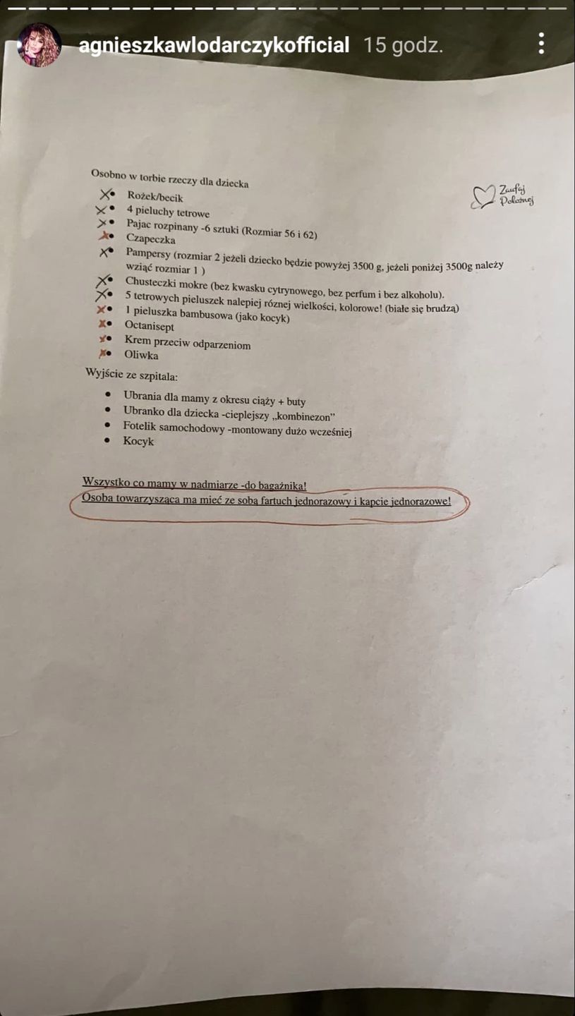 Agnieszka Włodarczyk spakowała się na porodówkę