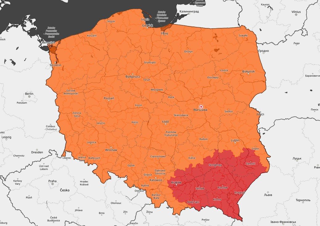 Ostrzeżenia IMGW - prognoza zagrożeń na czwartej i piątek