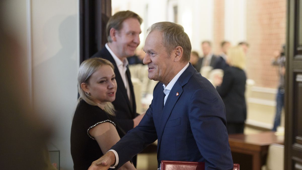 Poland's PM Donald Tusk arrives at the weekly Ministerial meeting in Warsaw, Poland, on October 29, 2024.