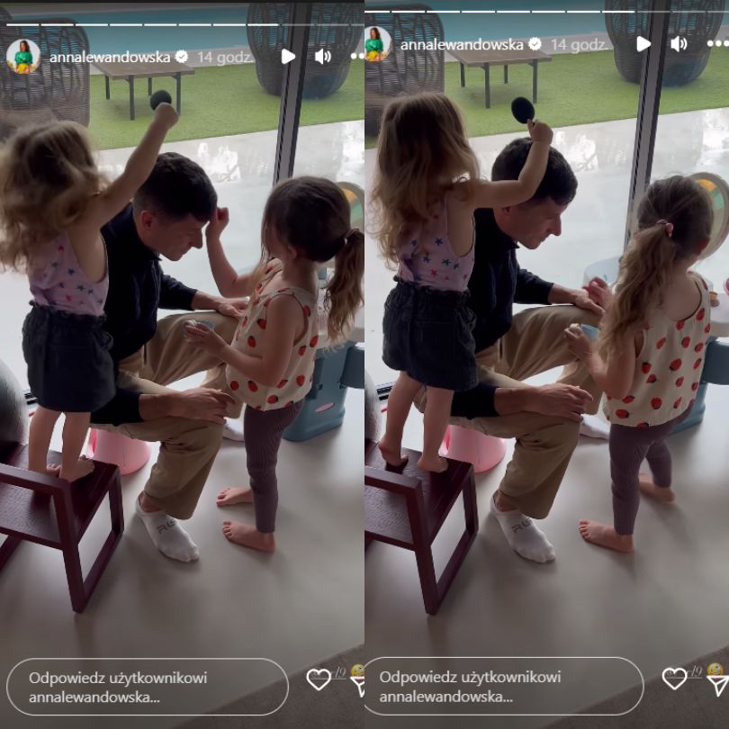 Robert Lewandowski w domowym salonie piękności. Takie zabiegi zafundowały mu córki