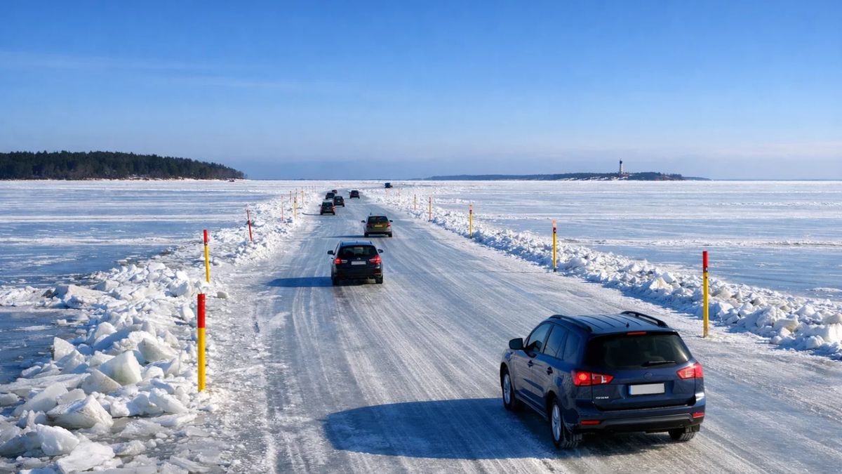 W Estonii otwarto lodową drogę przez zamarznięty Bałtyk