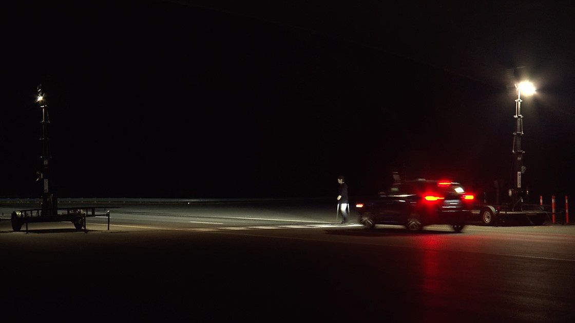 Test reakcji systemów bezpieczeństwa na odblaski