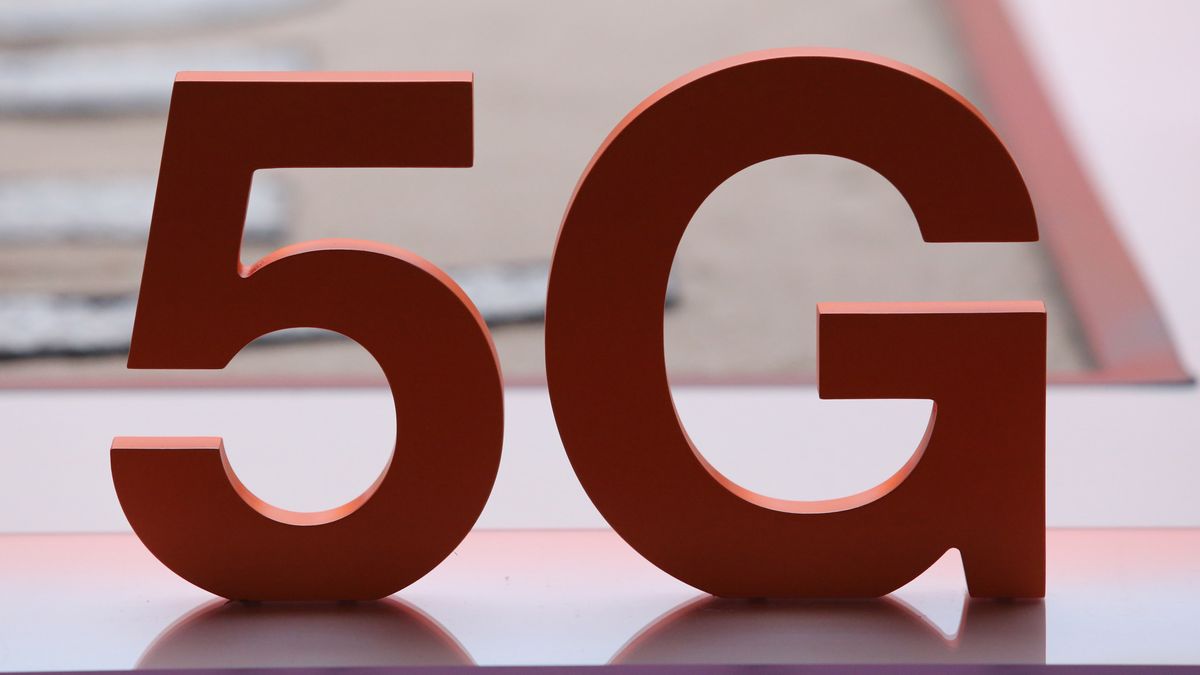 A 5G motif on the Orange SA stand on the opening day of the MWC Barcelona at the Fira de Barcelona venue in Barcelona, Spain, on Monday, June 28, 2021. MWC Barcelona, which in 2019 attracted 109,000 attendees from 198 countries, was one of the first major European conference casualties due to the pandemic when it was axed in February last year. Photographer: Angel Garcia/Bloomberg via Getty Images