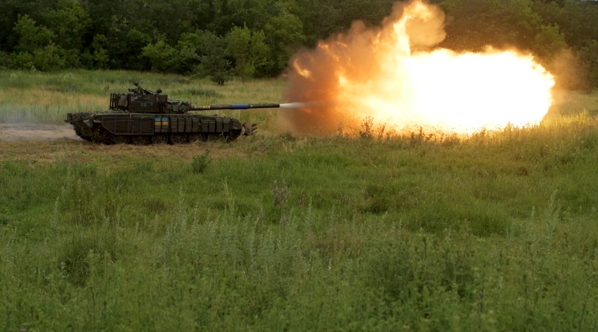 Ukraiński czołg w akcji