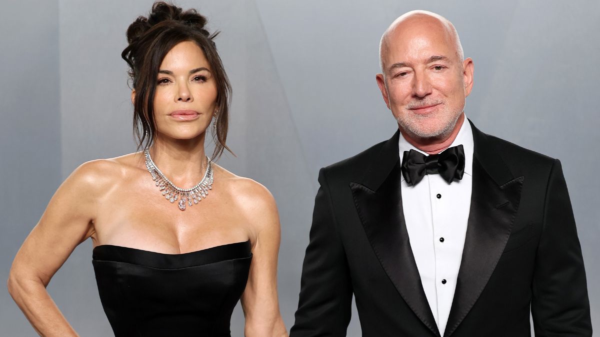 Jeff Bezos i Lauren Sanchez podczas gali rozdania Oscarów.