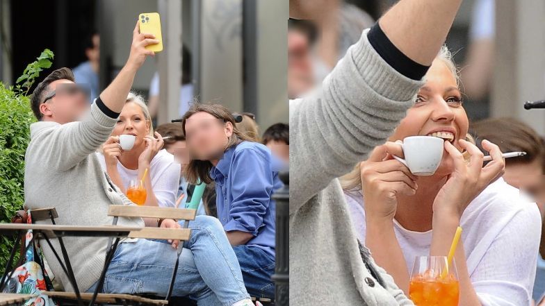 Dorota Szelągowska pali papierosy na Placu Zbawiciela
