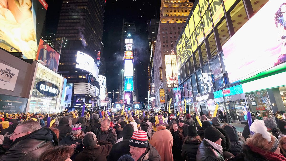 Nowojorczycy witający 2018 rok