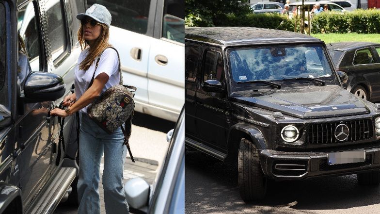 Ewa Chodakowska na spacerze z psem