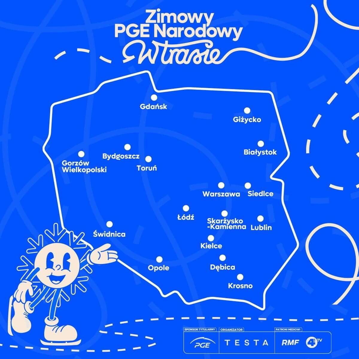 Zimowy PGE Narodowy w Trasie 2024 - mapa miast