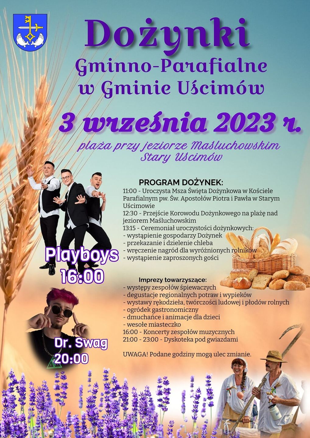 Dożynki w Starym Uścimowie 2023 - plakat, program