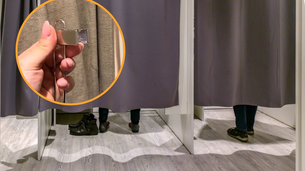 Trik z wieszakiem przydaje się w przymierzalni.