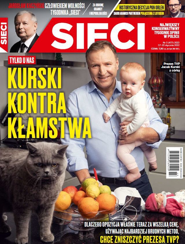 Jacek Kurski na okładce magazynu "Sieci"