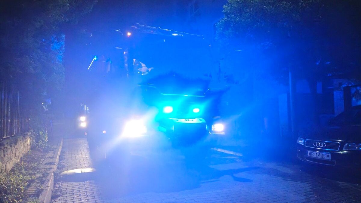 Wóz strażacki podczas interwencji