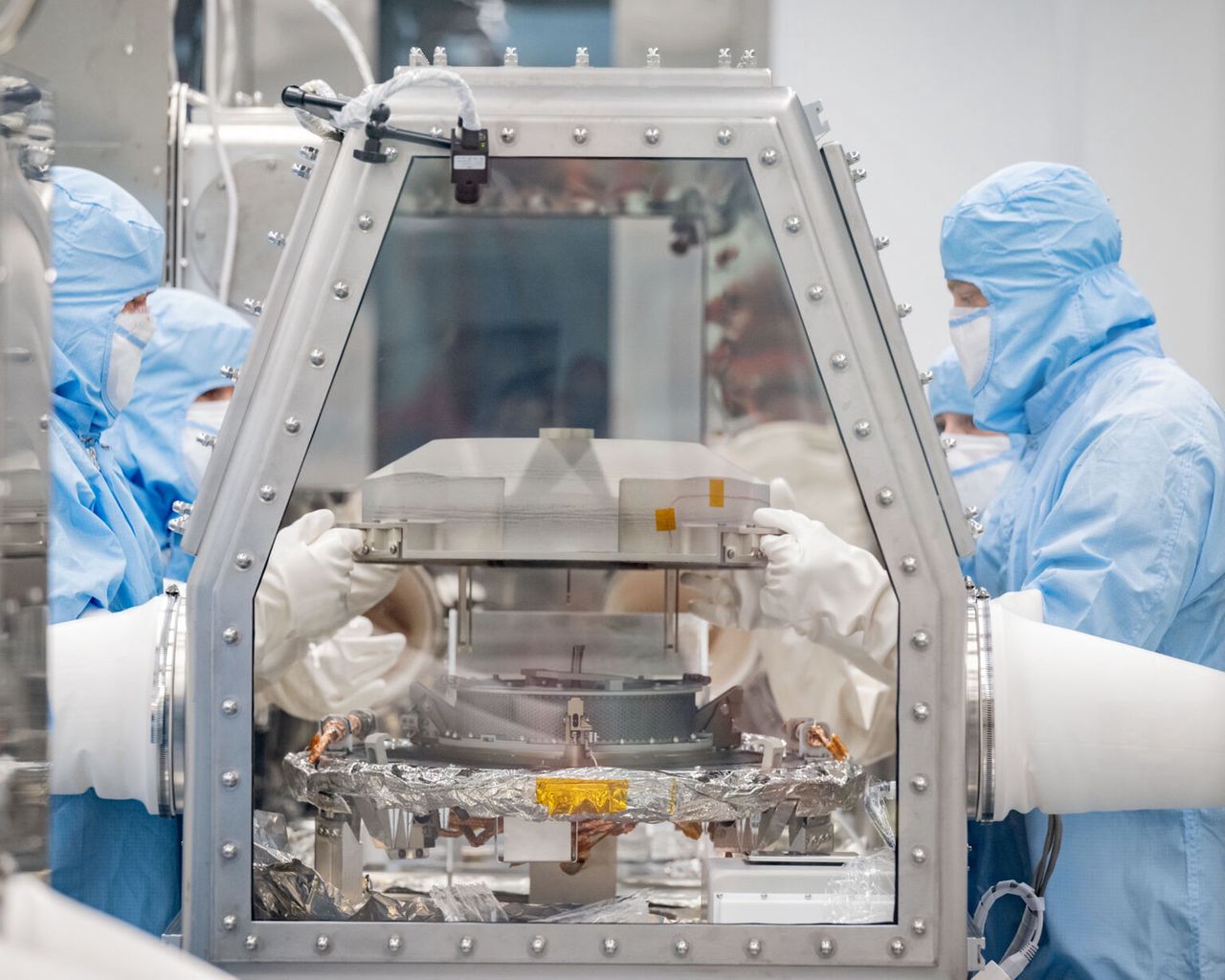 Opening of the NASA OSIRIS REx asteroid sample lid