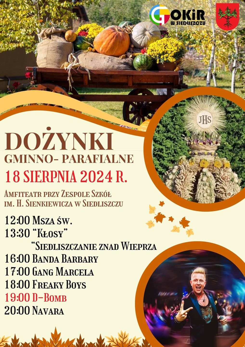 Dożynki w Siedliszczu 2024 - plakat, program wydarzenia