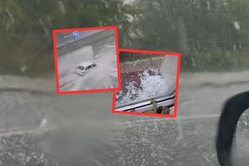 Gradobicie i rzeki na ulicach. Wody po klamki. Utknęli w autach