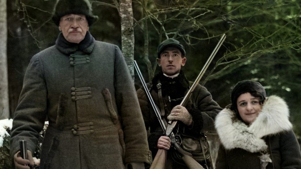 Ignacy Mościcki z Marią na polowaniu w Białowieży