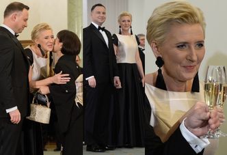 Elegancka Agata Duda wita dyplomatów szampanem (ZDJĘCIA)