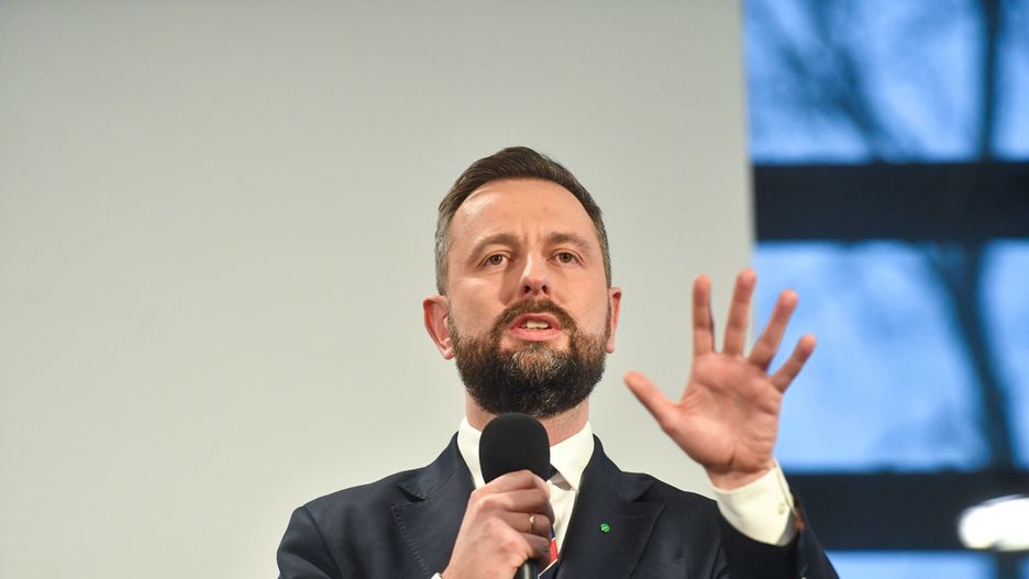 Grodzisk Mazowiecki, 11.01.2024. Wicepremier, szef MON, prezes PSL Władysław Kosiniak-Kamysz podczas konferencji "Trzecia Droga dla dużych i małych ojczyzn" w Mediatece w Grodzisku Mazowieckim, 11 bm. (sko) PAP/Piotr Nowak