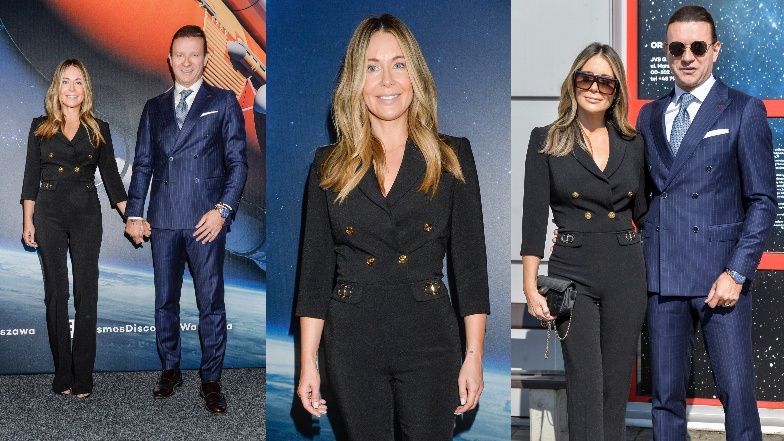 Elegancka Małgorzata Rozenek w obcisłym kombinezonie