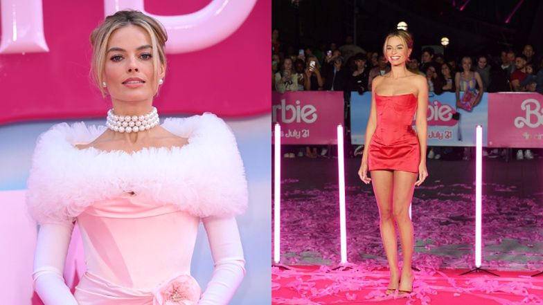 Margot Robbie zachwyca na londyńskiej premierze "Barbie" w dwóch stylizacjach. Elegancki róż zamieniła na SEKSOWNĄ czerwień (ZDJĘCIA)