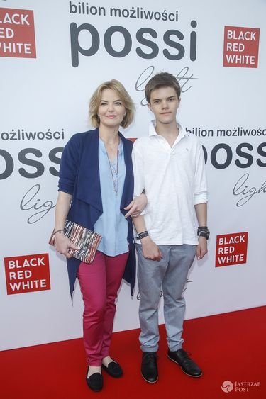 Monika Zamachowska z synem Tomkiem