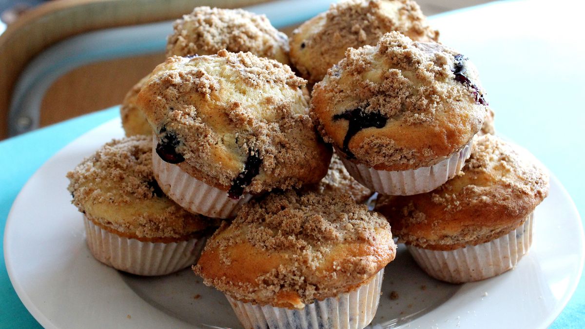 Muffinki jagodowe o niskiej zawartości tłuszczu