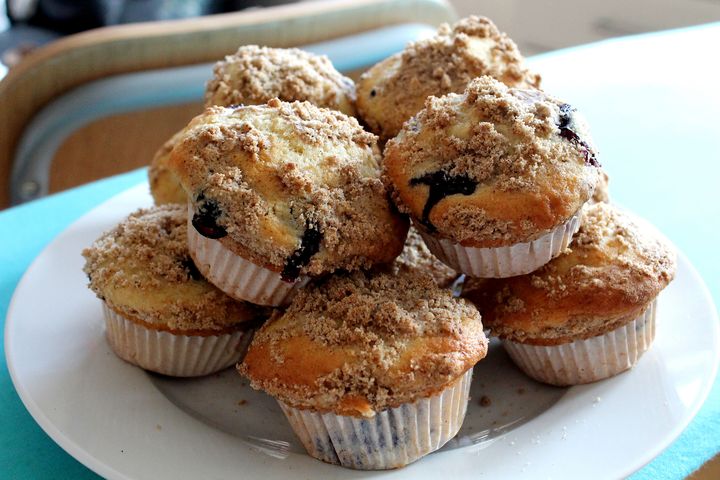 Muffinki jagodowe o niskiej zawartości tłuszczu