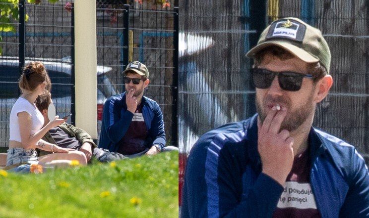 Antek Królikowski pali papierosa na spacerze z kochanką