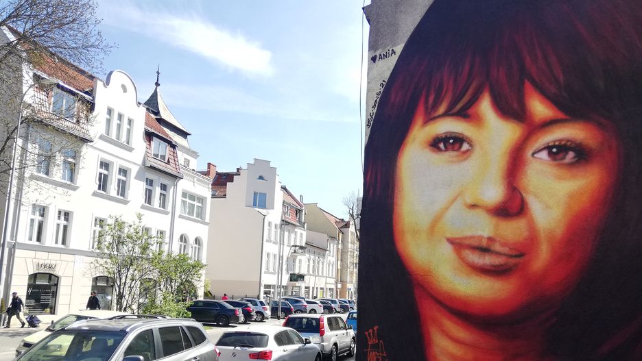 Mural z wizerunkiem Ani Przybylskiej we Wrzeszczu (WP)