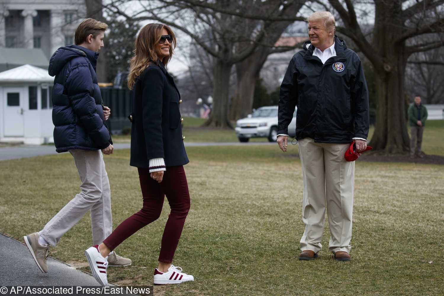 Melania Trump, Donald Trump i Barron Trump w Alabamie