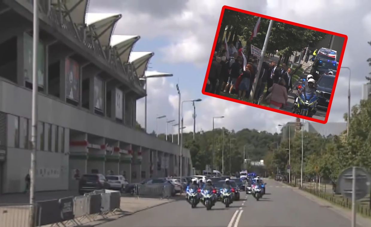 Nawrocki jechał na mszę. Nagle zatrzymał się koło stadionu Legii
