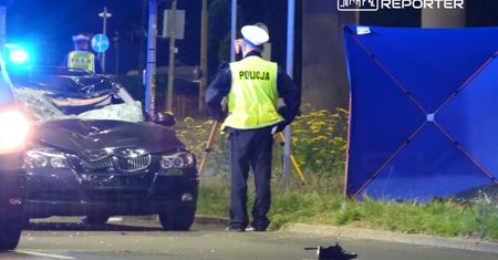 Ursynów: Śmiertelne potrącenie pieszego przez BMW. Siła uderzenia była tak silna, że mężczyzna wylądował kilkadziesiąt metrów od przejścia