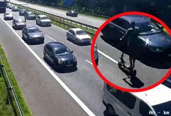 Hulajnogą pod prąd na autostradzie. Szybki finał akcji na A6