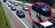 Hulajnogą pod prąd na autostradzie. Szybki finał akcji na A6