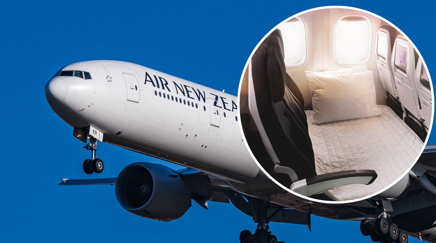 Skycouch to opcja wykupienia całego rzędu w Air New Zealand lub nawet dwóch, gdy podróżuje dwoje dorosłych