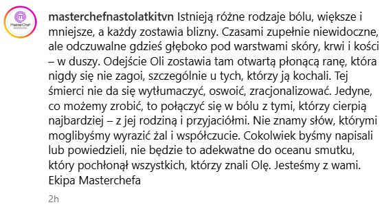 Oświadczenie "MasterChefa"