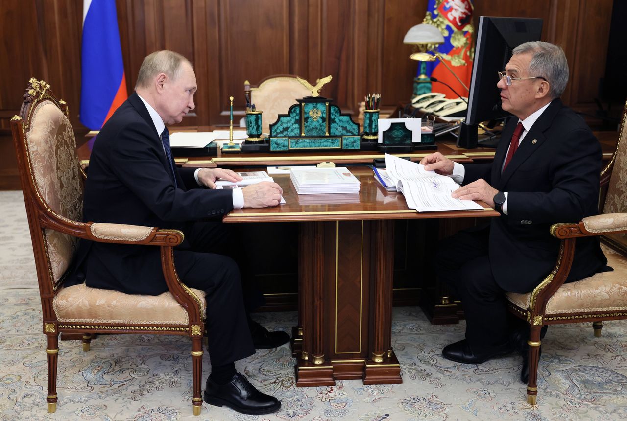 Rustam Minnichanow podczas styczniowego spotkania z Putinem w Moskwie